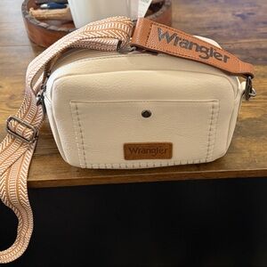 Wrangler Beige Crossbody Bag with Logo Strap